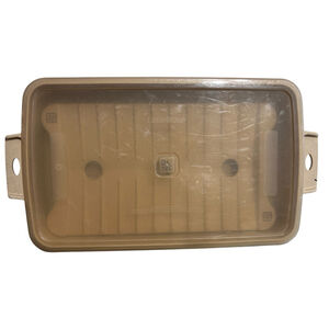 Vintage LittonWare Microwave Bacon Tray Drip Rack with Lid Speckled Beige 1980s